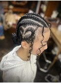 サイドハートコーンロウ