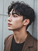 クラン 横浜(Clanc)&nbsp;サーフカール フェザーパーマ スパイキーショートブルーブラック