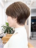 40代50代60代白髪ぼかし★美しいショートオリーブグレージュ
