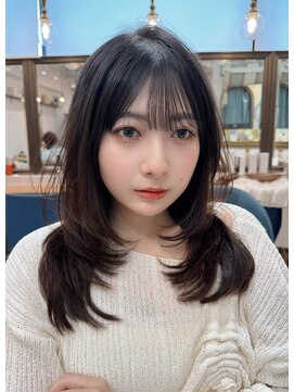ロンドアベニール 北千住(Lond avenir) ミニウルフレイヤーカット顔周り前髪韓国ミディアムロング北千住