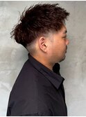ツイストパーマ 刈り上げ マッシュ レッドブラウン