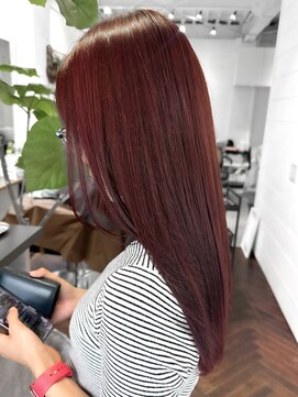 ラレイ ハラジュク(Lalei harajuku) 【白石】ブリーチなし赤髪チェリーレッド暖色艶カラー原宿