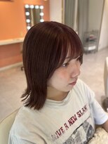 スペックホルダーミミ(Spec Holder mimi) 暗めカラーピンクブラウン×外ハネ9.28