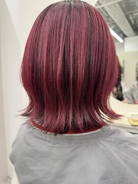 グーフィートーキョー 銀座(Goofy Tokyo) Goofy銀座/同系色/逆インナーカラー/赤髪/レッド/ボルドー