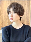 ショートヘアショートボブ大人マッシュ分け目なしショート