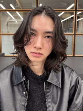 ソアメンズ 渋谷(soar men's) 韓国風ミディアムヘアニュアンス◎フェザーパーマで小顔