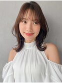 ダークブルーうるツヤワンホンレイヤー大人可愛い結べるボブ