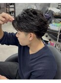ハネ感フェザーパーマ