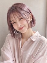 シエル 大名店(CIEL)&nbsp;透明感ピンクラベンダー×切りっぱなしボブ
