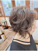 無造作パーマ×ボブ