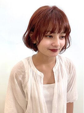 キャンバス バイ ネオリーブ 横浜西口(Canvas by neo.) 大人可愛い☆ゆるふわボブ☆ブラッドオレンジ