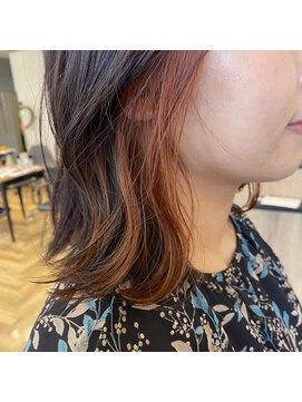 アルマヘアー(Alma hair by murasaki) ◎ミディアムボブのオレンジインナーカラー◎