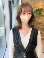ビーハイブ 一番町店 アヴェダ(BEHIVE) ブリーチなしのハニーベージュとくびれミディアム