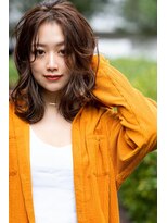 ケアリー 武蔵小杉(Carelly)&nbsp;大人かわいい前髪セシルカットココアブラウンフリンジウェーブ