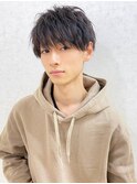 ソフトツイストスパイラルパーマツーブロックニュアンスマッシュ
