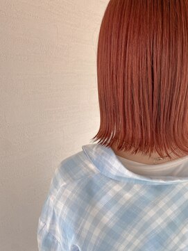 ミルヘアデザイン(mil hair design) ピンクオレンジ