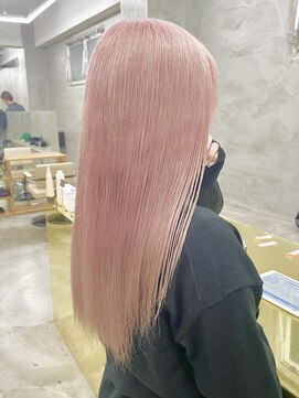 スー 渋谷(suu) ペールピンクベージュカラーケアブリーチダブルカラー髪質改善