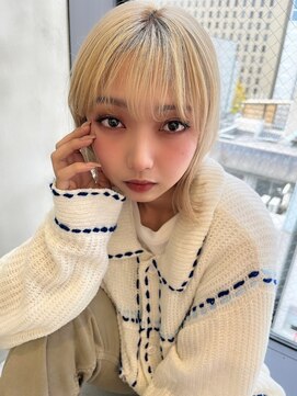 ロンドルーチェ 心斎橋(Lond luce) ダークアッシュ/ミディアムレイヤーカット［髪質改善/縮毛矯正］