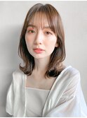 くびれヘア レイヤーカット アプリコットオレンジ ハイライト ☆