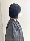 YOKE 切りっぱなしボブ大人ボブミニボブアッシュブラック艶髪