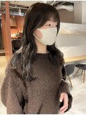 【松本咲花】ブリーチなしオリーブグレージュ韓国風くびれロング