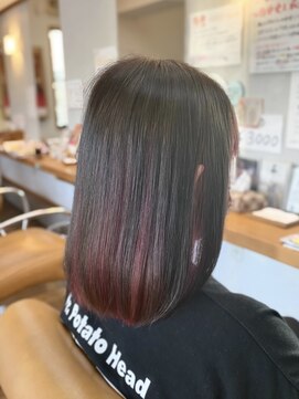 ギャロップヘアー アッシュグレー×ピンクインナーカラー
