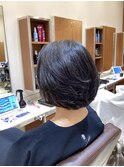 切りっぱなしボブ　パーマスタイル