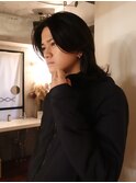 メンズボブウルフメンズミディアムレイヤーカットメンズウルフ