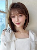 前下がりボブ/フレンチボブ/ナチュラルアッシュ/美髪