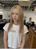 30代40代ブリーチミルクティー伸ばしかけミディアム
