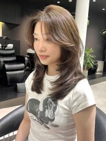 シティ(CITY) かきあげ前髪 レイヤースタイル 明るめベージュカラー