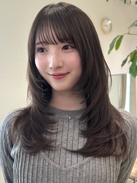 ノイ 銀座(noi) 顔周りレイヤーカットくびれヘアミルクティーベージュカラー韓国