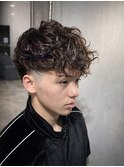 スパイラルパーマ×フェード