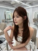ミディアムレイヤー ハッシュカット 韓国ヘア レイヤー 顔周り