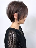 ハイライト白髪ぼかしダブルカラーインナーカラーショートボブ