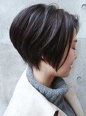 ハンサムショート/黒髪前下がりセンシュアルショートカット