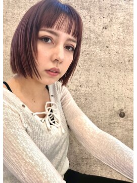 ヘアーアンドメイク シーク 吉祥寺(HAIR&MAKE SeeK) seek吉祥寺】『マチルダボブ』×ブリーチなし『チェリーレッド』
