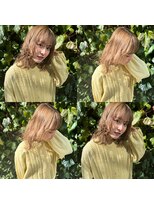 スナッグルサロン(SNUGGLE SALON)&nbsp;ミディアムヘア×ブリーチ ×スモーキーベージュ