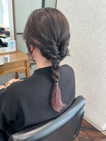 シャンドゥール 栄店(CHANDEUR) 編みおろしヘアセットブラック黒髪暗髪グラデーションカラー