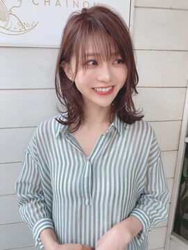 アミュレ ヘア サロン(Amule hair salon) シアーカラー/ミディアムウルフウェットな質感のスタイリング