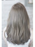 大人可愛いウェーブミディアム20代30代40代インナーグレージュ
