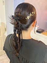 マリアバイアフロート(Maria by AFLOAT)&nbsp;【山田】リボンアレンジカチモリ編みおろし　お呼ばれヘア