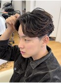 【フェザーパーマ】センターパートフェザーショートツイスト
