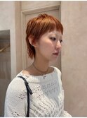【晴音】ショートウルフ/ブラッドオレンジ/ショート/20代