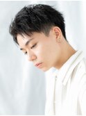 20代30代アップバングアッシュブラックフェードスタイルc与野!