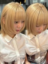 チル 福井駅前店(Chill)&nbsp;福井レイヤーボブウルフカットハイトーンブロンド学生艶髪