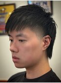 横顔が美しいマレットヘア