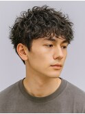 Haleメンズ刈り上げセンターパートニュアンスパーマたまプラーザ