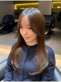 チャコール/オリーブグレー/レイヤーカット小顔顔周り韓国横浜