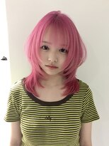 イル 天神大名店(ill)&nbsp;【ill】淡めピンク×ハッシュカットミディアムレイヤー